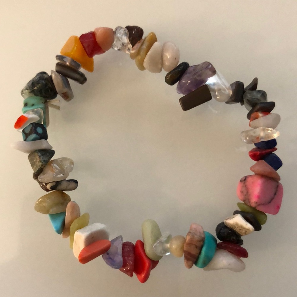 Genuine multi stone bracelet. Over 55 pieces.